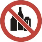 P 562 — PROHIBITION PICTOGRAM - ALCOHOL NOT PERMITTED ON SITE